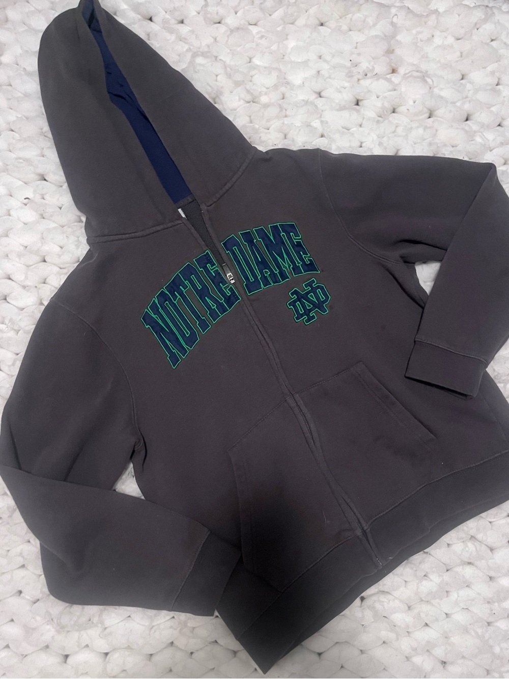 Strom Kids Dark Gray Zip-Up Hoodie with Green Logo